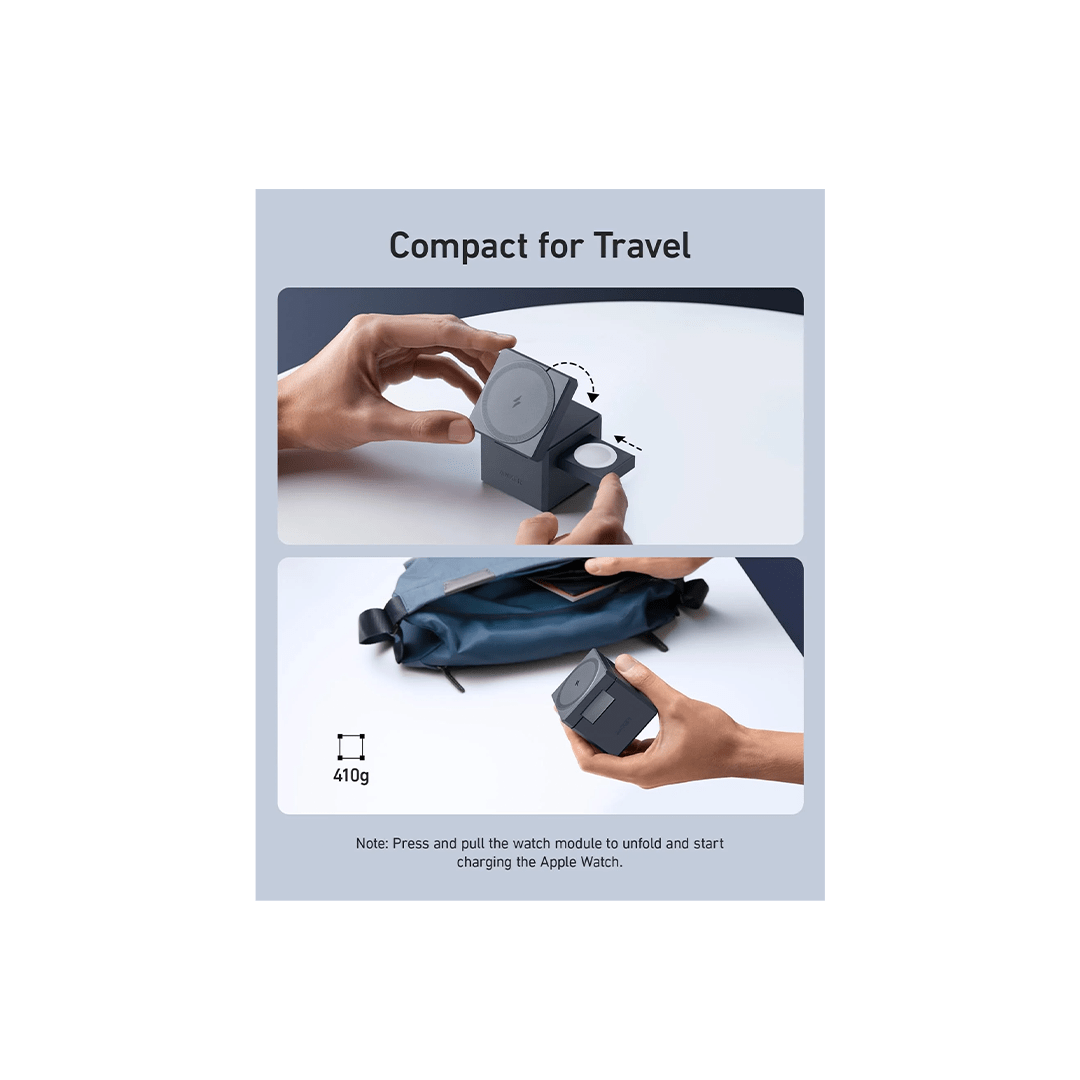 Anker 3-in-1 Cube Compatible with MagSafe, 15W Fast Charging Foldable Wireless Charger in Qatar Anker 3-in-1 Cube Compatible with MagSafe, 15W Fast Charging Foldable Wireless Charger in Qatar